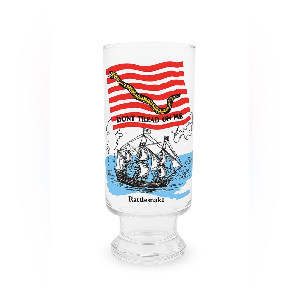 Vintage USA Revolution Don’t Tread on Me 14oz American Flag Glass